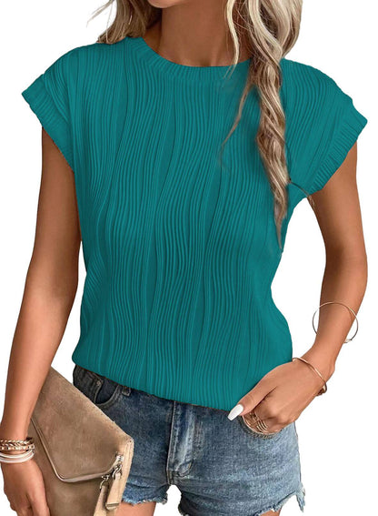 Casual round neck t-shirt for women - soft and elegant