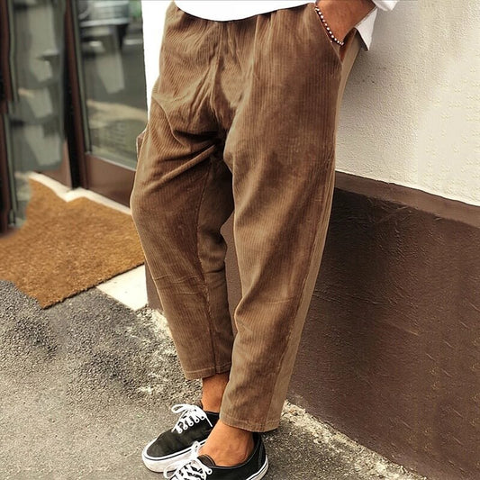 Casual and loose corduroy pants for men - West