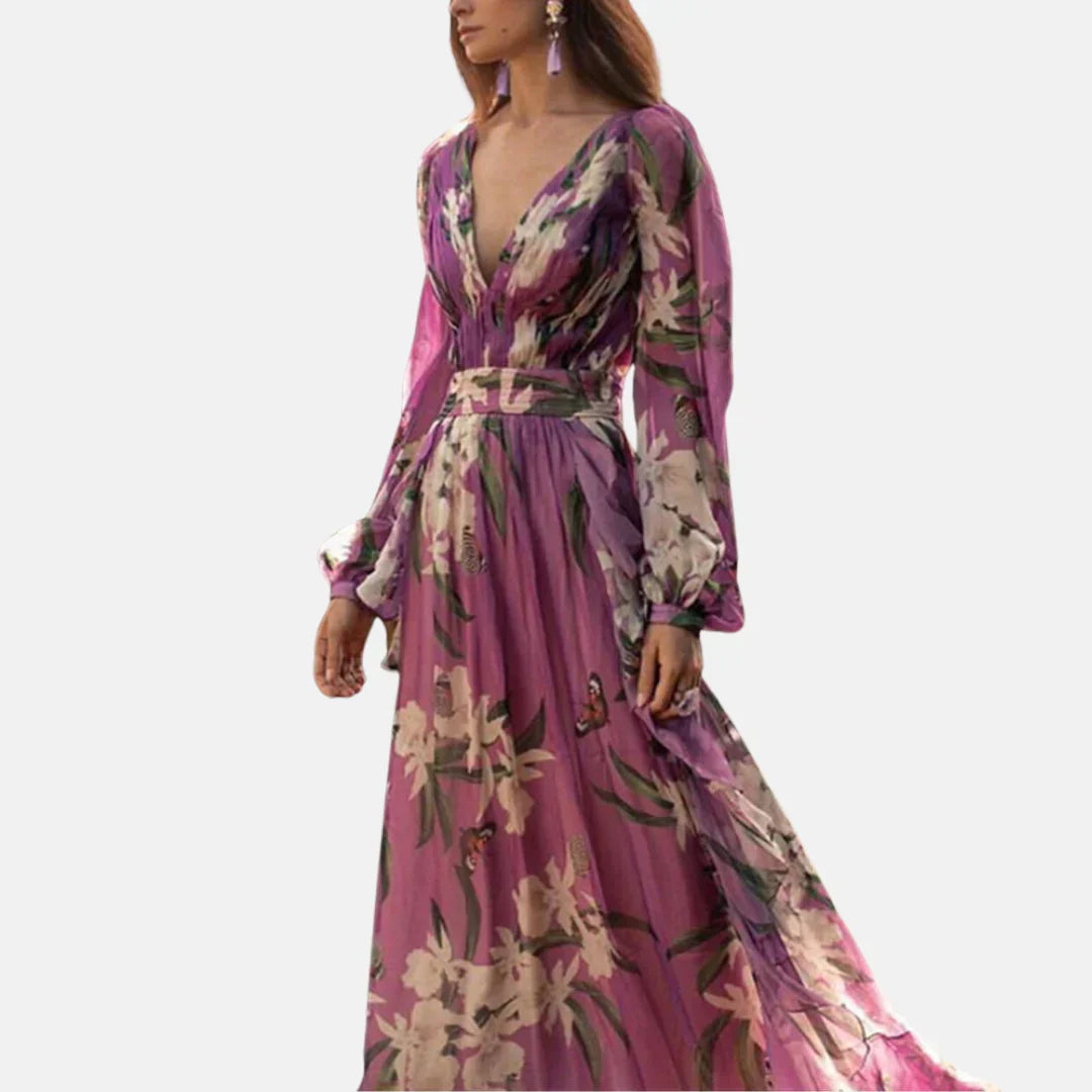 Bright Floral Sundress with Chic Stylish Look - Olytrend