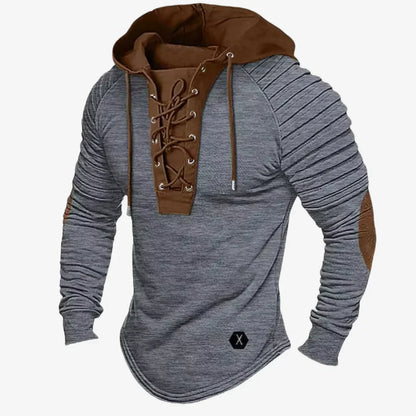 Casual Hooded Sweatshirt for Men with Adjustable Neck