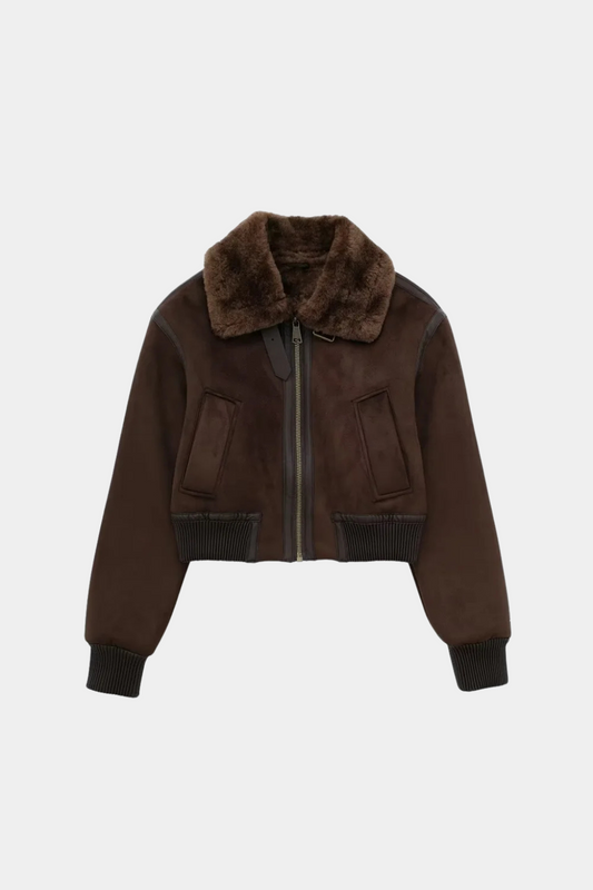 Women's Jacket Double-Sided Loose Fit Contrast Strap Autumn Winter