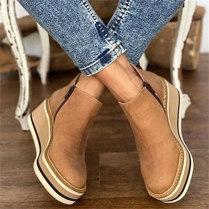 Women's Comfortable Platform Ankle Boots | Wedge Heel