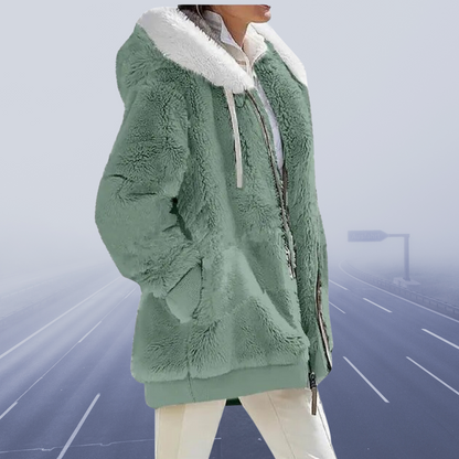 Women's oversized, cozy, warm teddy winter jacket