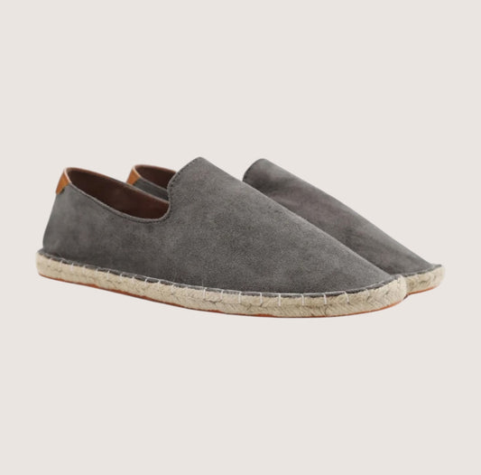 Adrian Classic Suede Espadrilles for Men – Timeless Summer Footwear Grey