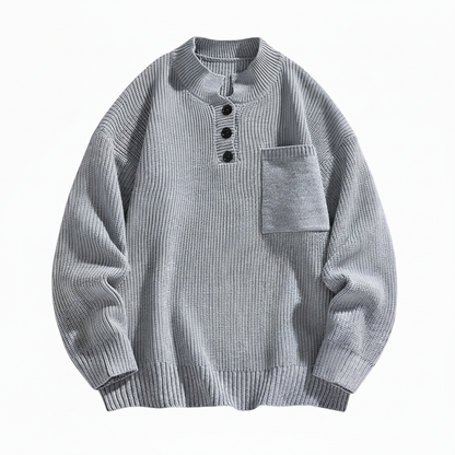 Casual Fit Men's Henley Pullover