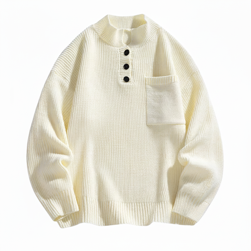 Casual Fit Men's Henley Pullover - Olytrend