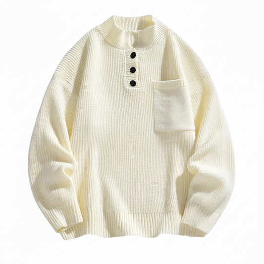 Casual Fit Men's Henley Pullover - Olytrend