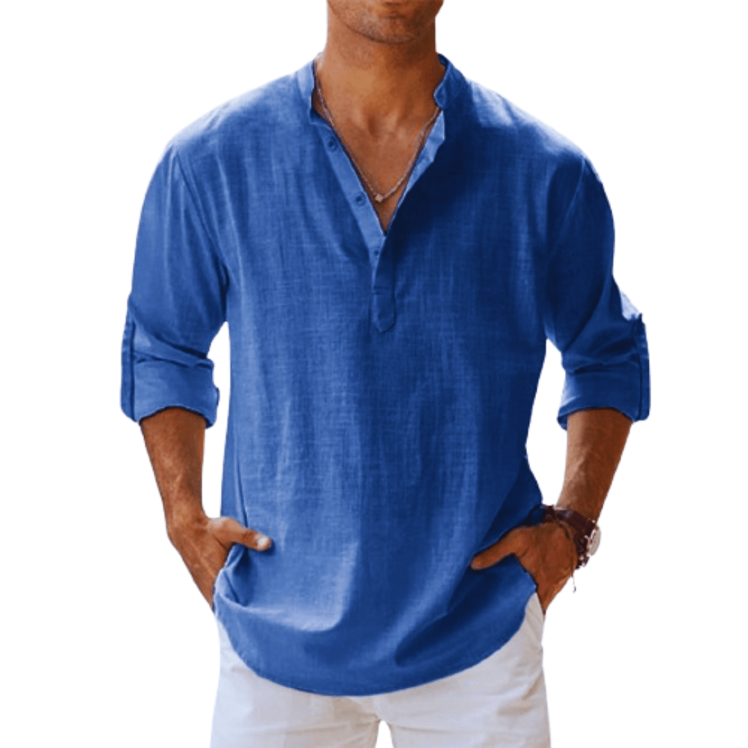 Casual cut – Men's linen Henley
