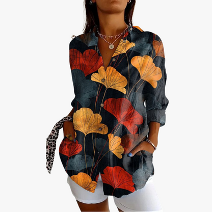 Beatrix | Embroidered Linen Blouse for Women with Handcrafted Embroidery
