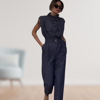 Beatrix | Women's Jumpsuit with Belt, Sleeveless, Elegant and Modern