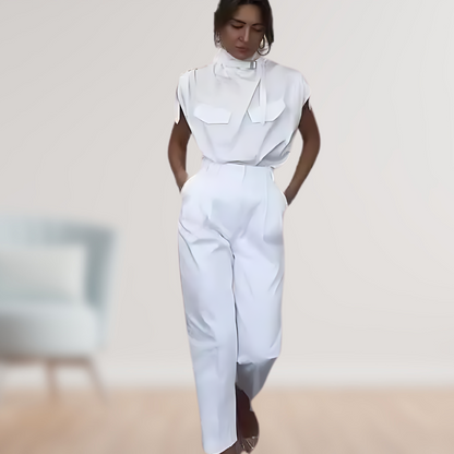 Beatrix | Women's Jumpsuit with Belt, Sleeveless, Elegant and Modern