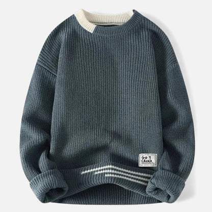 Ancient World | Classic Knit Sweater Men – Elegant Patchwork