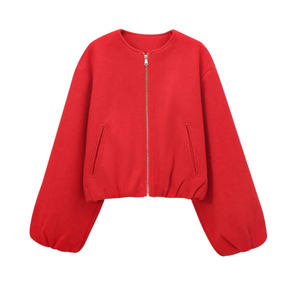 Bomber jacket women with zipper