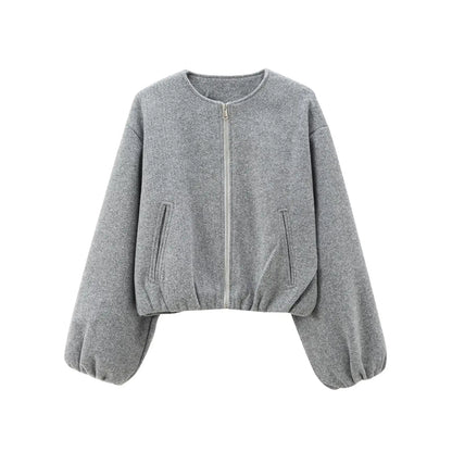 Bomber jacket women with zipper