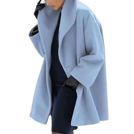 Women's Winter Trench Coat | Oversized With Draped Collar