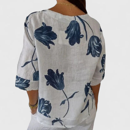Beautiful Flower Pattern Women's Blouse