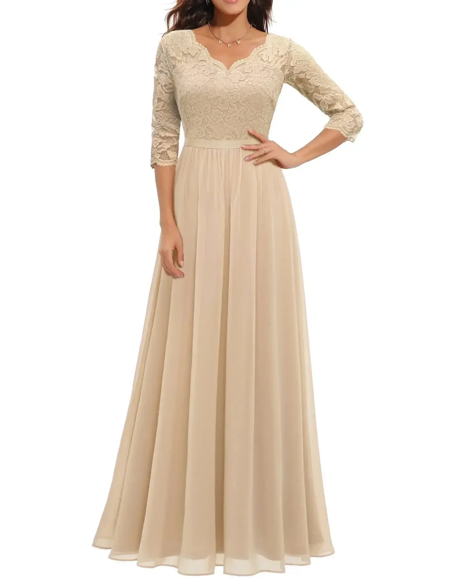 Beautiful Lace Evening Gown for Women - Olytrend