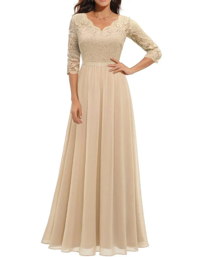 Beautiful Lace Evening Gown for Women - Olytrend