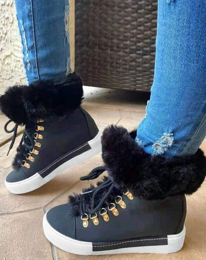 ARLA™ | Women’s Plush Snow Boots – Warm Flat Ankle