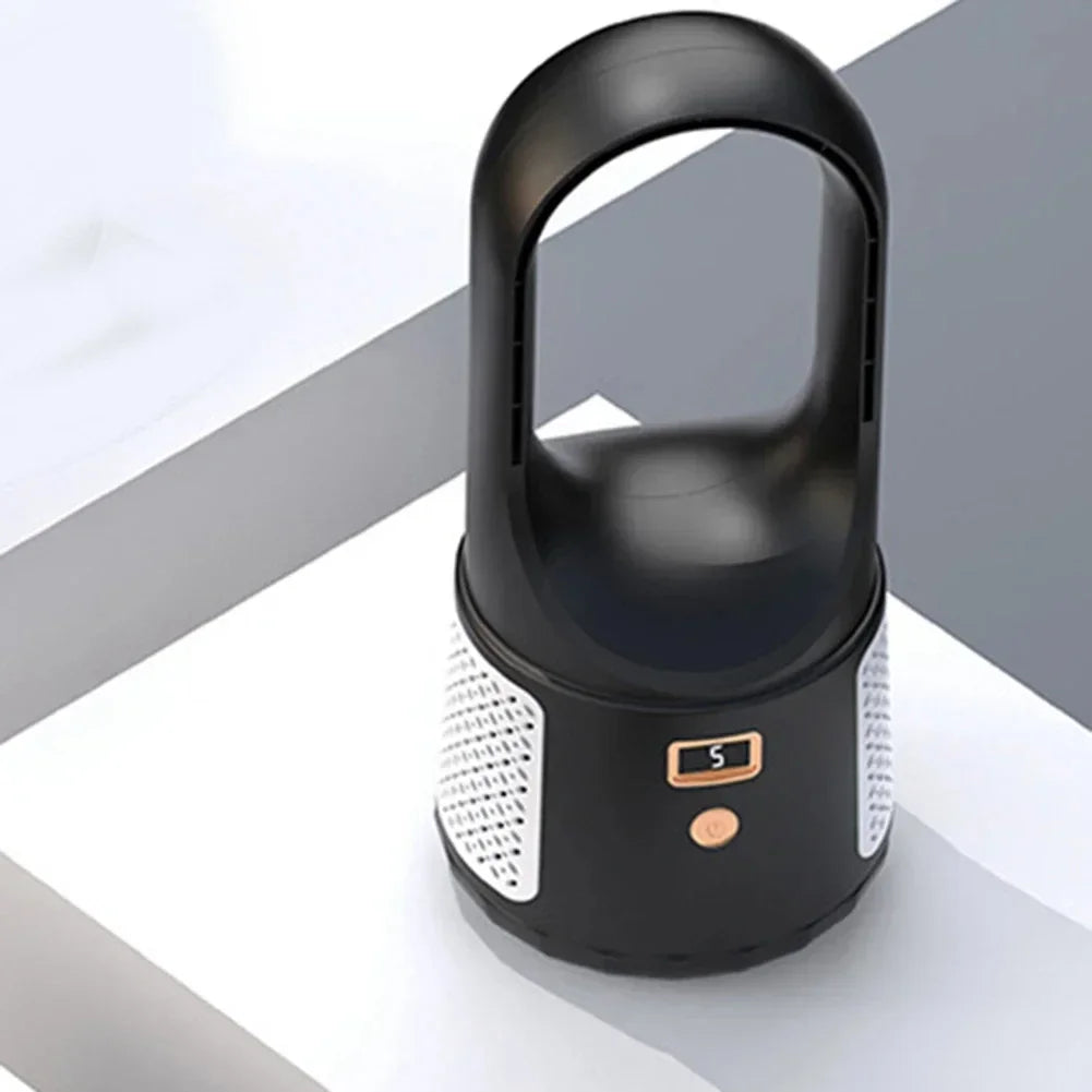 Bladeless Table Fan - Silent USB Fan with Battery for Bedroom & Office