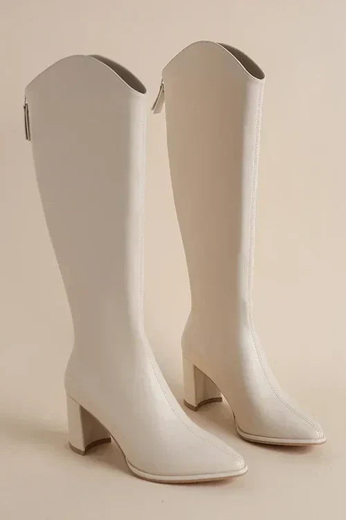 Adele | Winter Boots for Women made of Leather Knee-High with Rubber Sole