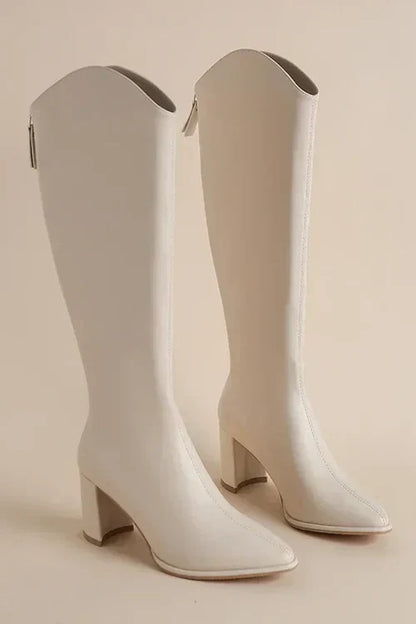 Adele | Winter Boots for Women made of Leather Knee-High with Rubber Sole