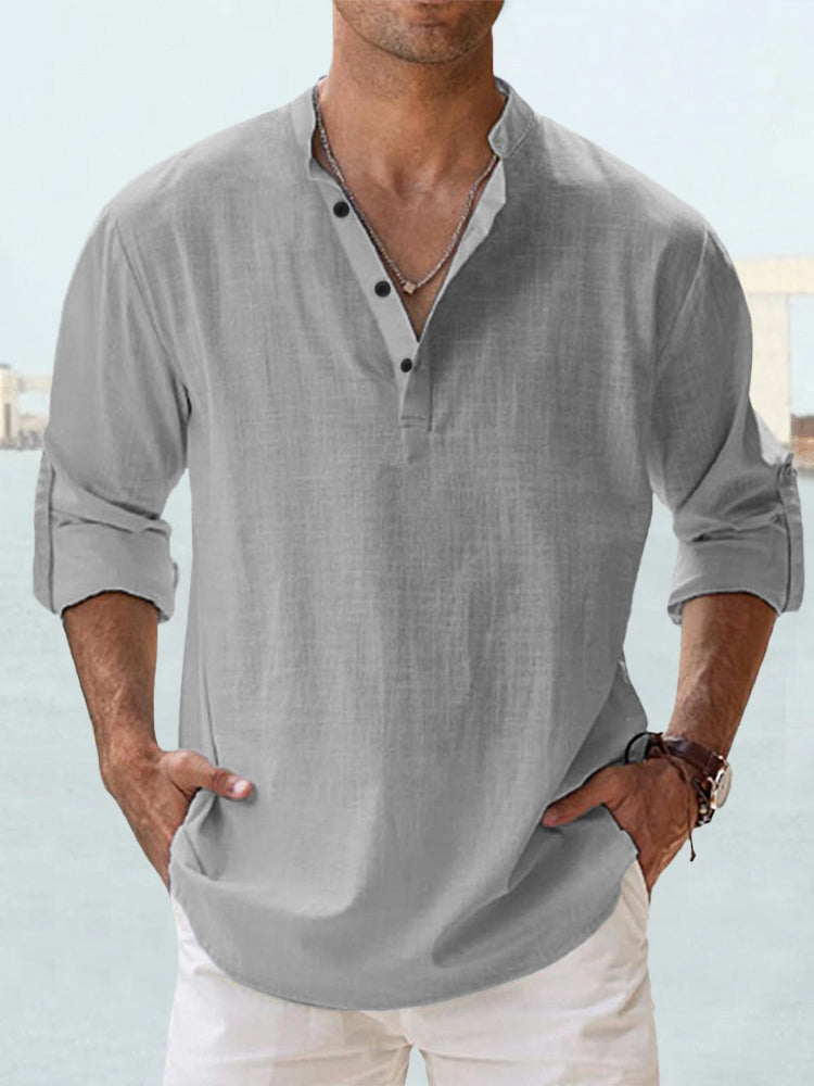 Button-up T-shirt for men