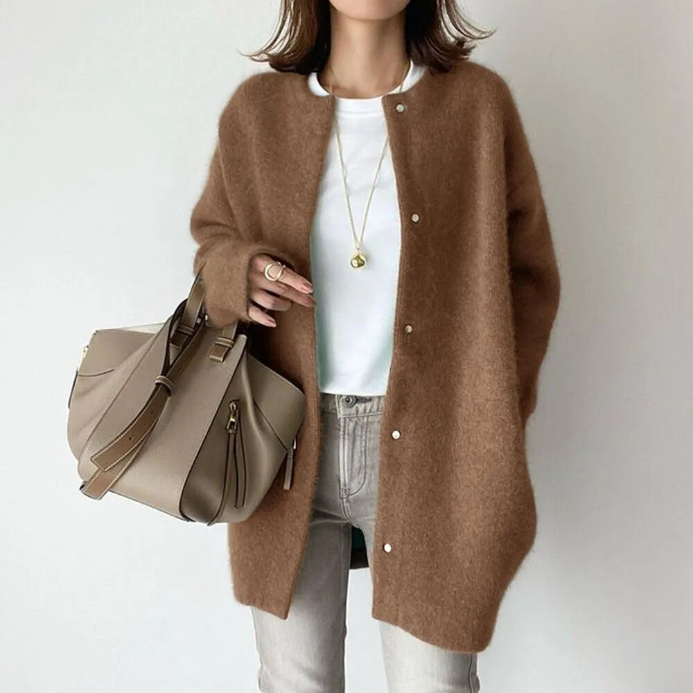 Women's Long Casual Cardigan | With Buttons
