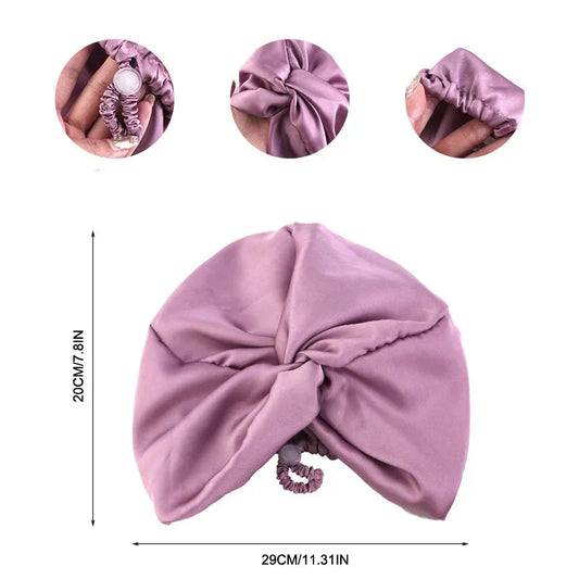 Adjustable silk turban for women - sleep and chemo cap