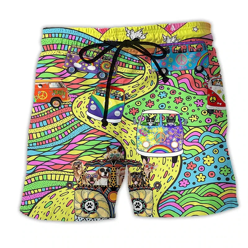 Vibrant Beach Swim Shorts for Men