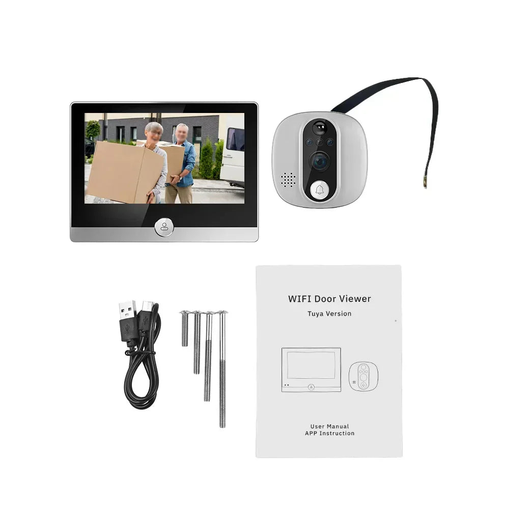 VizioBell - WiFi doorbell with 120° angle, night vision and two-way audio - Smart home security