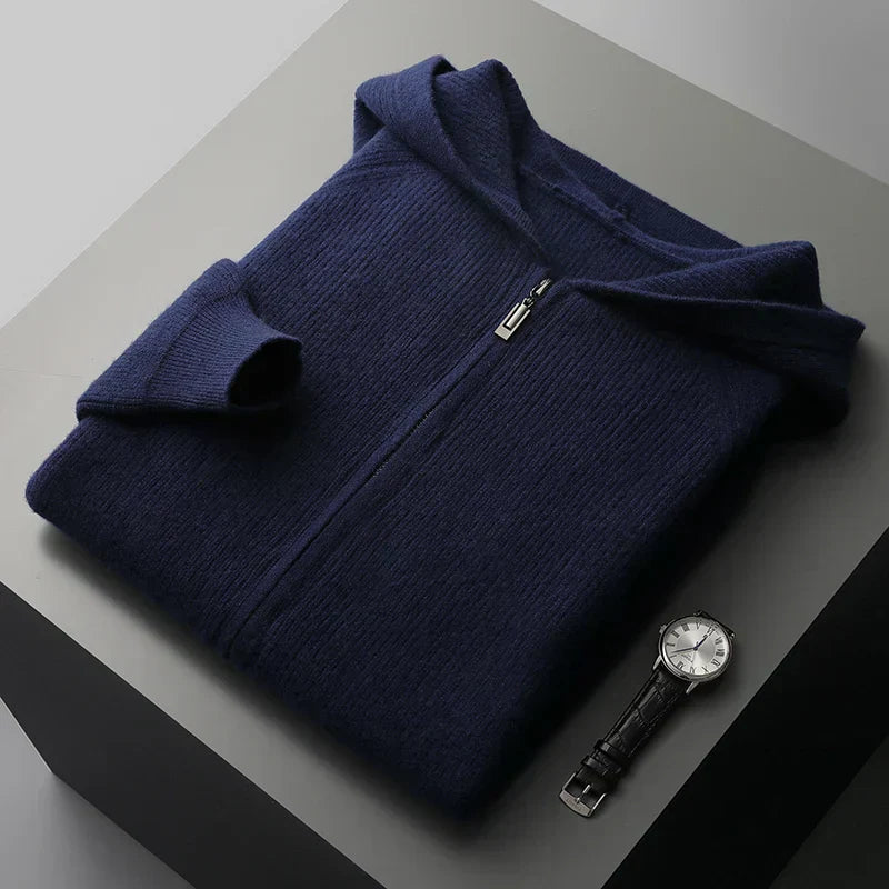 Cardigan with Ribbed Cuffs for Men