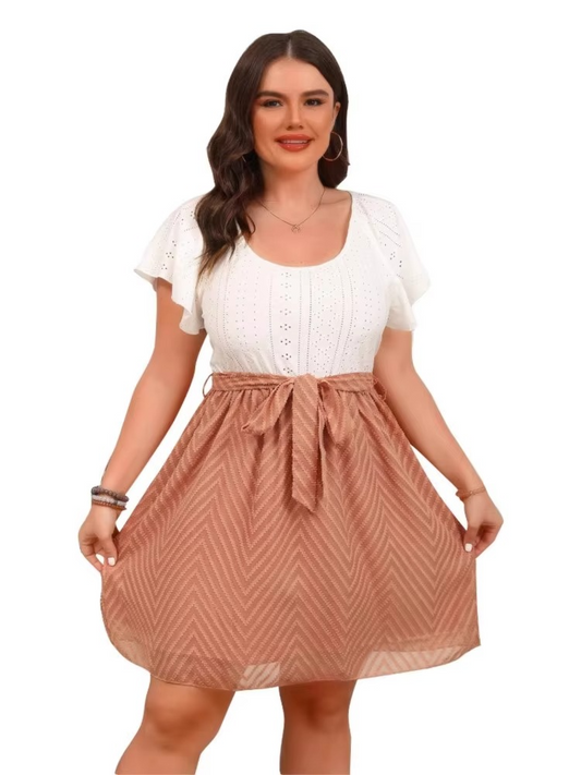 Carlotta | Festive women's dress with lace and waist bow for wedding guests