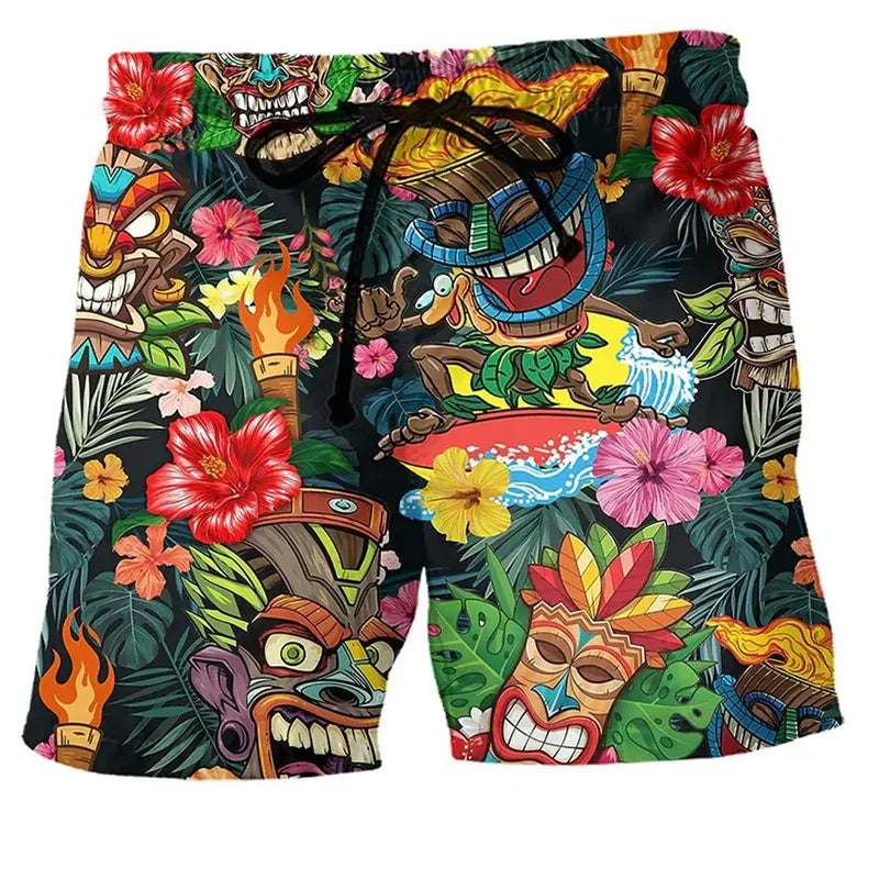Vibrant Beach Swim Shorts for Men