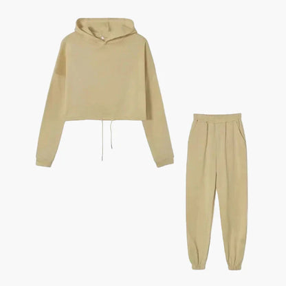 Women's Two-Piece Lounge Set – Fashionable Hoodie & Jogging Pants for Leisure and Everyday Use