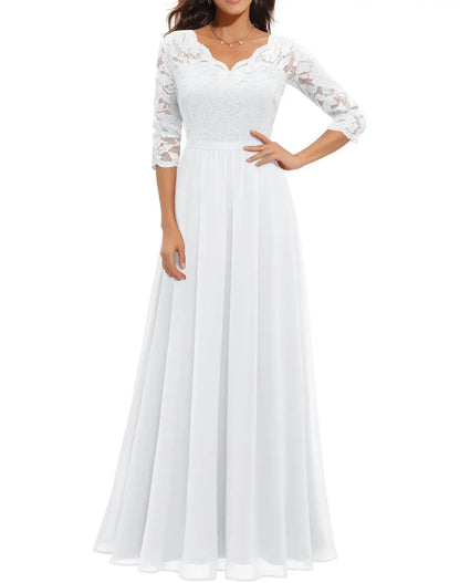 Beautiful Lace Evening Gown for Women