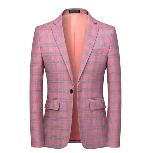 Adrian Men Check Blazer – Modern Slim Fit Gentleman Jacket