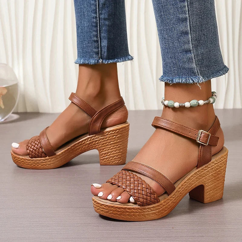 Braided High Heel Summer Sandals