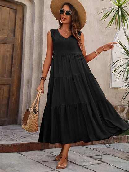 Vibrant Long Sleeve Summer Dress - Olytrend