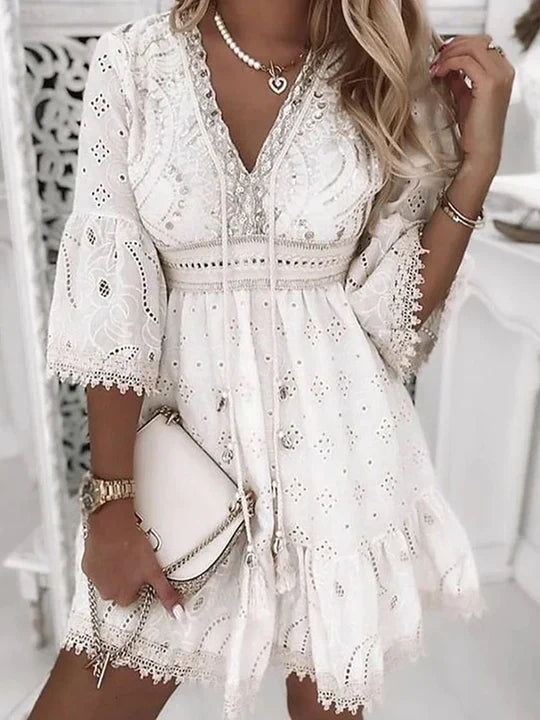 Vibrant Floral Embroidered Sundress - Olytrend