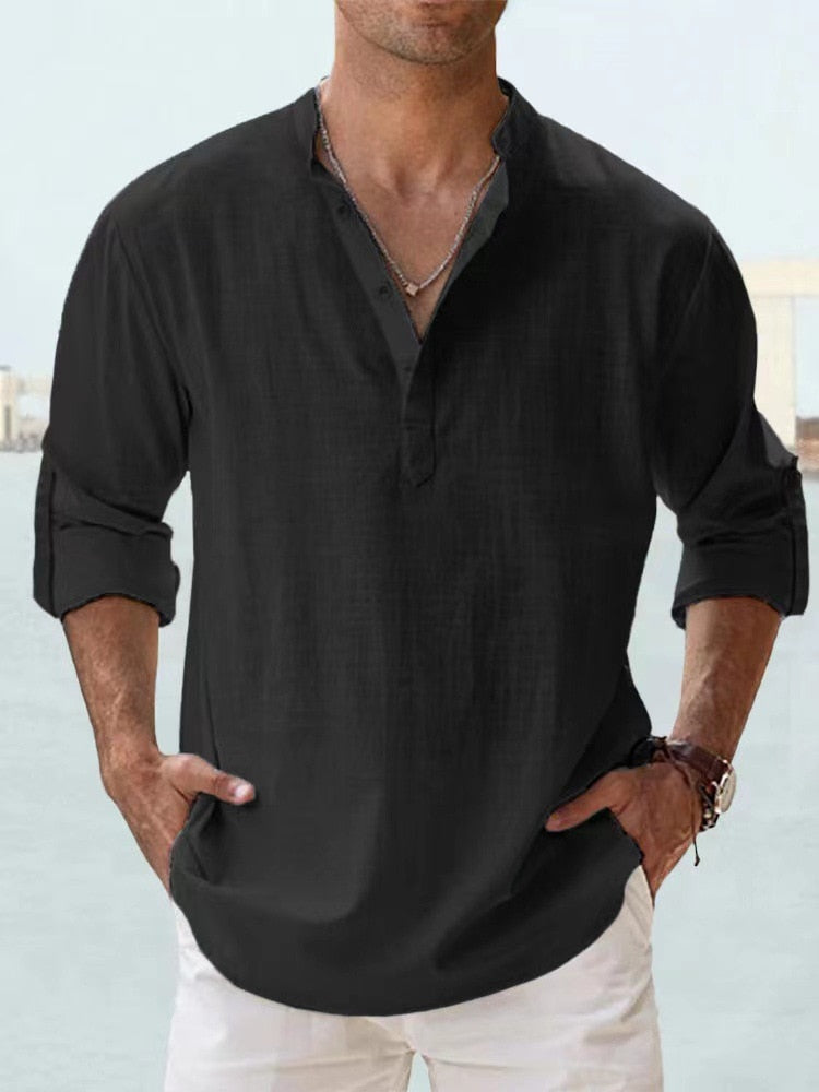 Button-up T-shirt for men