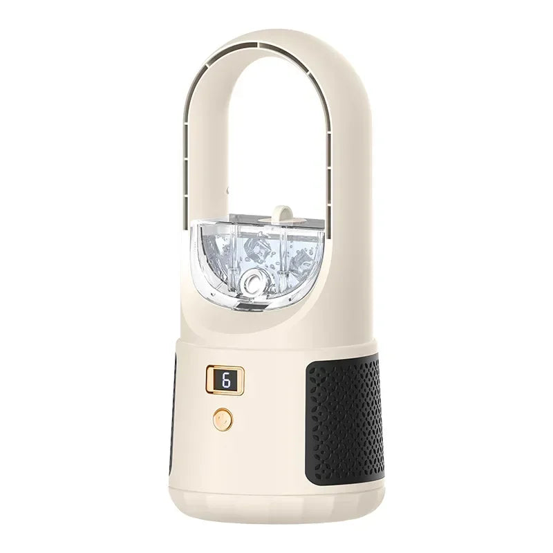 Bladeless Table Fan - Silent USB Fan with Battery for Bedroom & Office