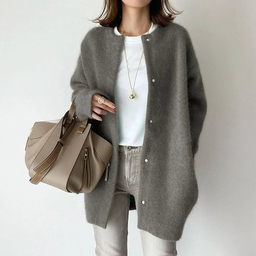 Women's Long Casual Cardigan | With Buttons