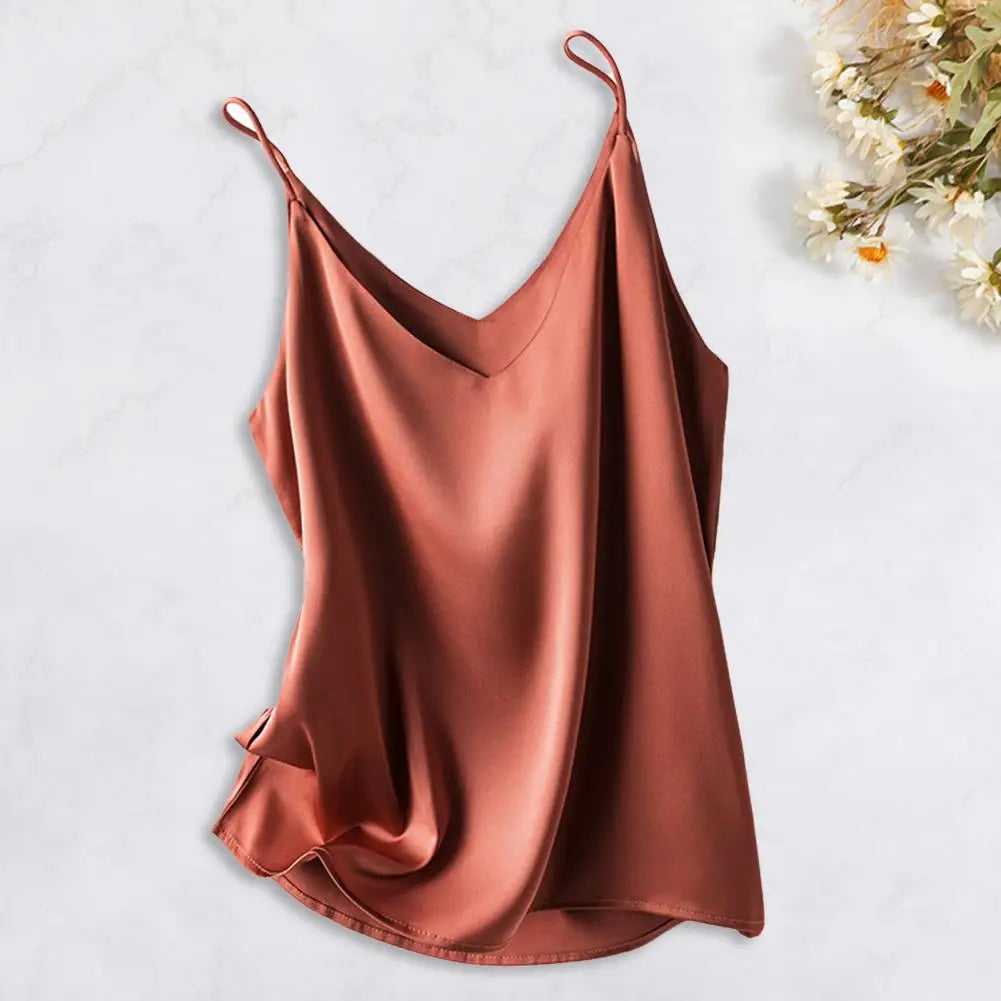 Adelheid | Sleeveless Silk Top for Women with Spaghetti Straps