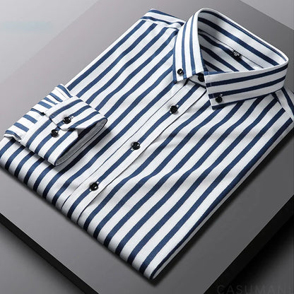 Casual Breton Style Cotton Shirt - Olytrend