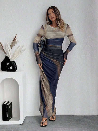 Vermeer | Maxi dress with sunset design