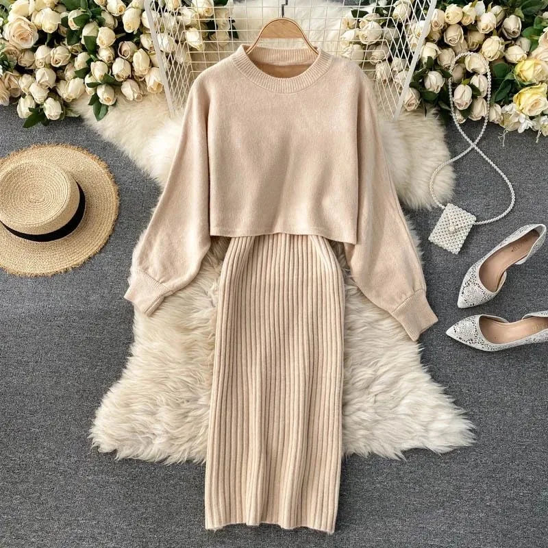 Beatrix | Knitted Dress and Sweater Set for Women