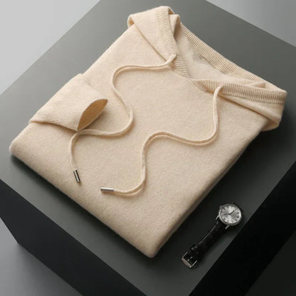 Casual Fit Hooded Jumper with Drawstrings for Men