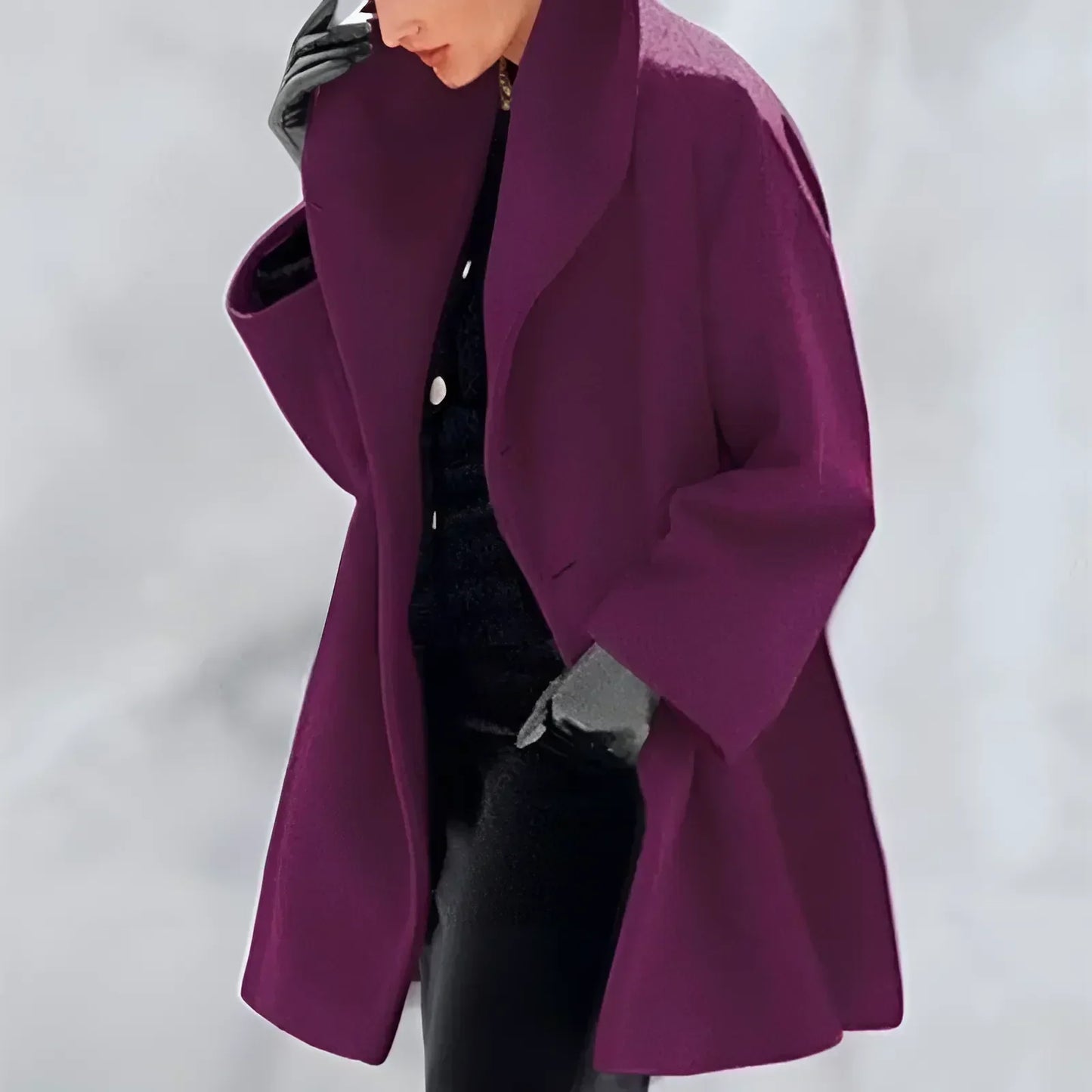 Women's Winter Trench Coat | Oversized With Draped Collar