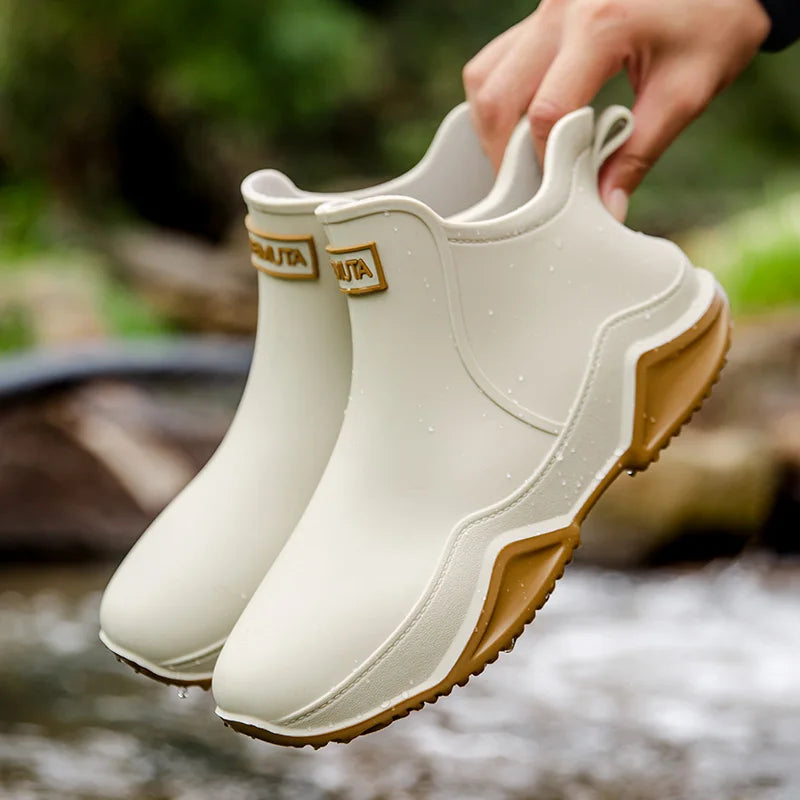 Women’s Waterproof Ankle Boots with Slip-Resistant Outsole and Pull Tab